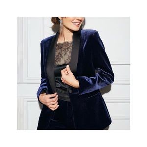 NWOT G.I.L.I. Velvet Blazer Satin Lapel Noir